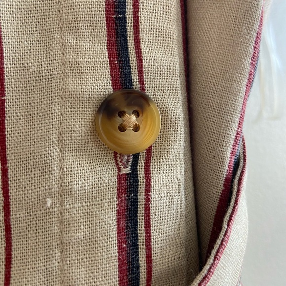 Active USA linen blend striped safari sundress tan size L - Picture 9 of 16